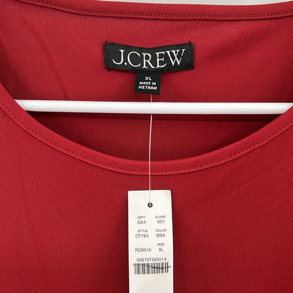 J. Crew Women's Long-sleeve dress in jersey crepe - Red - XL - New with tags - Picture 4 of 7